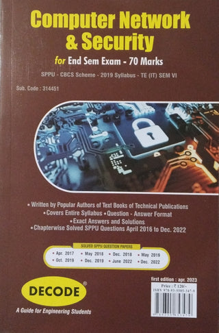 Computer Network & Security  for SPPU 19 Course (TE - VI - IT - 314451) (Decode) (END SEM)