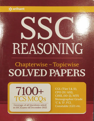 SSC Reasoning Chapterwise Topicwise Solved Papers 7100+TCS MCQSs
