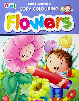 Copy Colouring Flowers