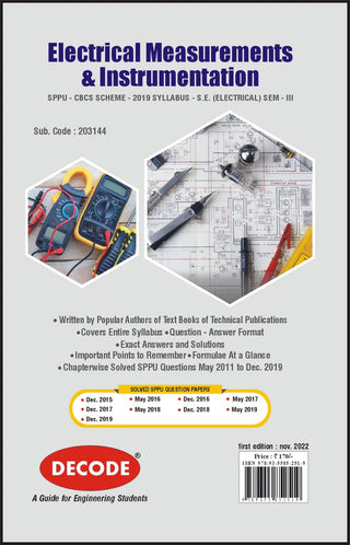 Electrical Measurements and Instrumentation  for SPPU 19 Course (SE - III - Electrical - 203144) (Decode)