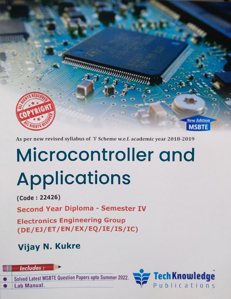 Microcontroller And Applications : Sem 4 MSBTE S.Y. Diploma Electronic ...